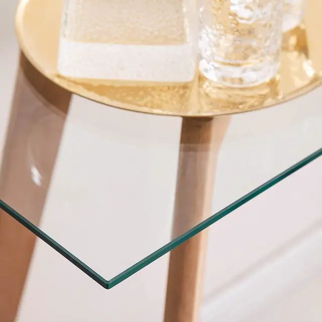Alt view image 4 of 7 - ivinta Glass Console Table, Narrow Entryway Hallway Table Modern Foyer Table with Solid Wood Legs for Entryway Living Room