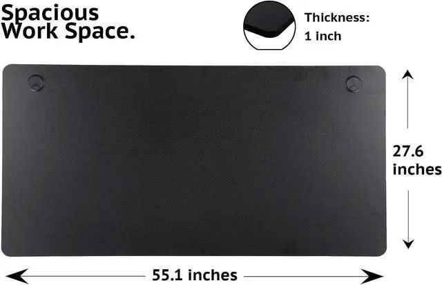 Alt view image 2 of 7 - UNICOO Melamine 55.1 x 27.6 Inch Universal Table Top for Standard and Sit to Stand Height Adjustable Home and Office Desk Frames (Tabletop 55 - Black)