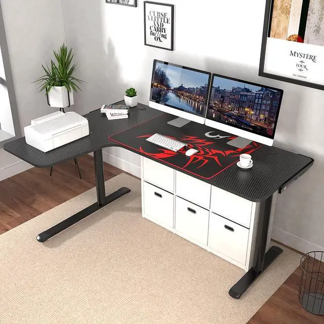 Alt view image 2 of 3 - EUREKA ERGONOMIC L Shaped Gaming Desk, 60 Inch L60 Home Office Corner PC Computer Gamer Table Large Writing Workstation Gifts w Mouse Pad Cable Management, Space Saving, Easy to Assemble, Left, Black