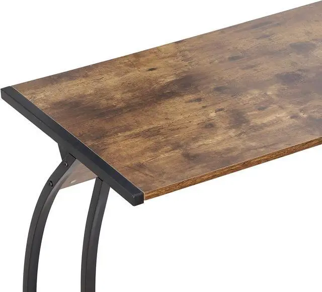 Alt view image 7 of 7 - SUPER DEAL L-Shaped Corner Desk Computer Gaming Desk - Modern Home PC Table Office Writing Workstation, Rustic Brown