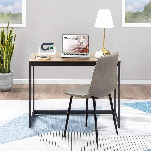 Alt view image 4 of 7 - GreenForest Computer Desk for Small Space Modern Home Office Computer Desk 40 Inch Simple PC Laptop Study Table Workstation, Brown