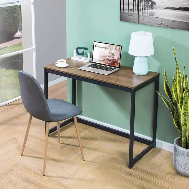 Alt view image 7 of 7 - GreenForest Computer Desk for Small Space Modern Home Office Computer Desk 40 Inch Simple PC Laptop Study Table Workstation, Brown