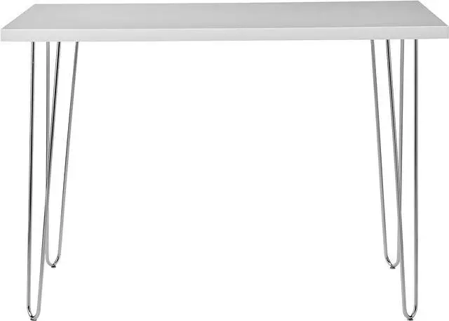 Alt view image 3 of 5 - Walker Edison Mid Century Modern Hairpin Wood Laptop Computer Writing Desk Home Office Workstation Small, 42 Inch, White