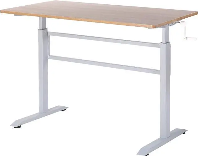 Main image of UNICOO Manual Standing Desk Adjustable Height Heavy Duty Game Desk, Crank Adjustable Desk, Adjustable Computer Desk, Manual Stand Up Desk with Headphone Hook,48 x 24 Inches(SYK01-Grey Oak)