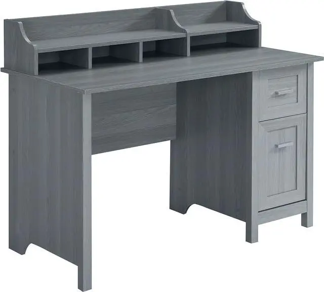 Alt view image 5 of 7 - Techni Mobili Classic Office Storage Writing Desk, Grey