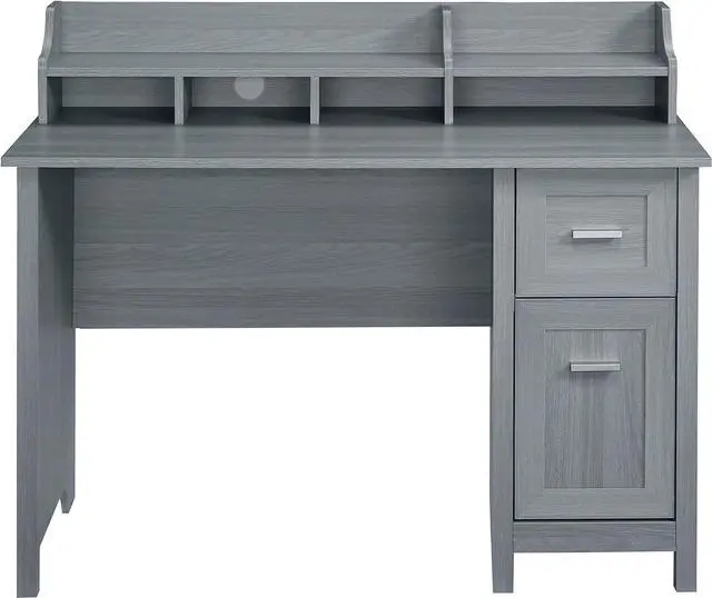 Alt view image 6 of 7 - Techni Mobili Classic Office Storage Writing Desk, Grey