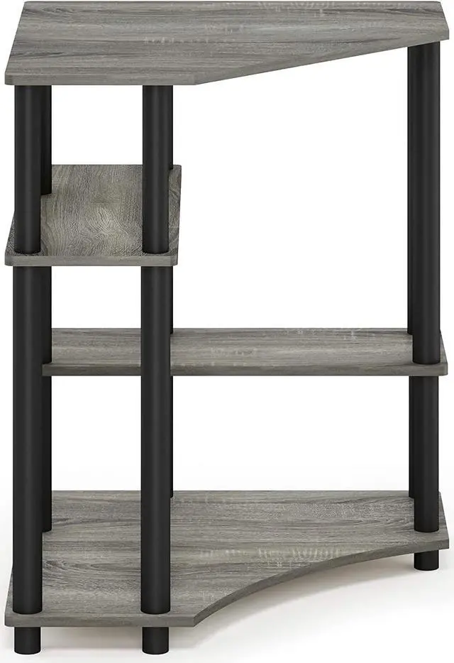 Alt view image 6 of 6 - FURINNO Turn-N-Tube Space Saving Corner Desk, French Oak Grey/Black