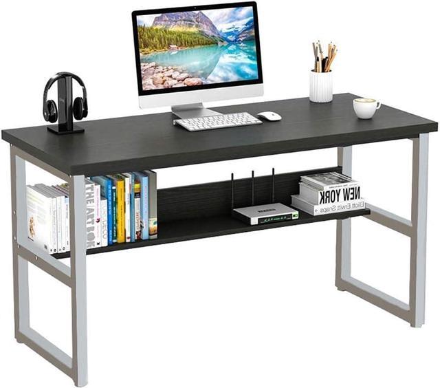 Computer Desk PC Laptop Table with Drawer and Shelf-White