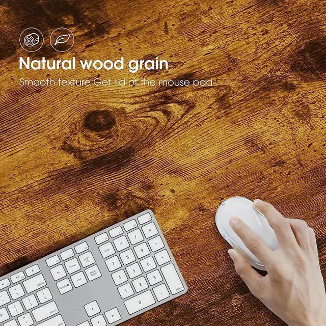 Alt view image 6 of 7 - ivinta Small Computer Desk, Industrial Laptop Desk for Home Office, Simple Style PC Table, Wooden Sturdy Writing Desk, 40 inch Workstation for Space Saving, SINGLE-YBR39 (Vintage, Easy Assemble)