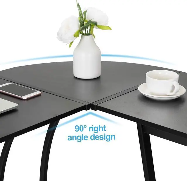Alt view image 7 of 7 - ZenStyle L-Shape 58.1in Corner Computer Desk Home Office PC Laptop Table Multipurpose Gaming Workstation with Solid Steel Frame/Waterproof Desktop