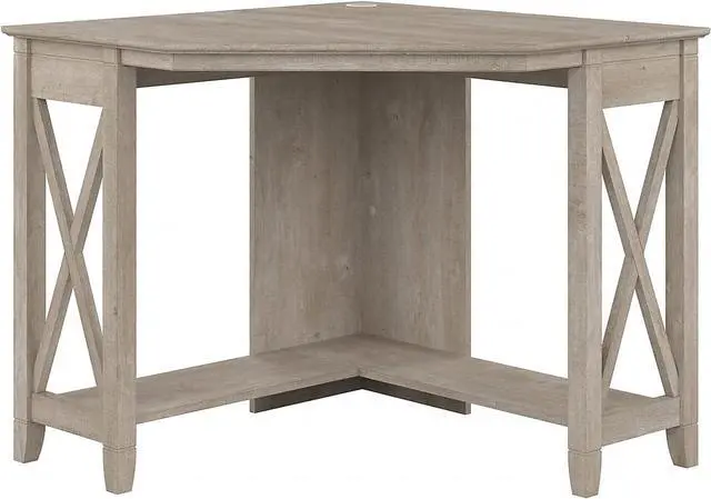 Main image of Bush Furniture Key West Small Corner Desk, Washed Gray
