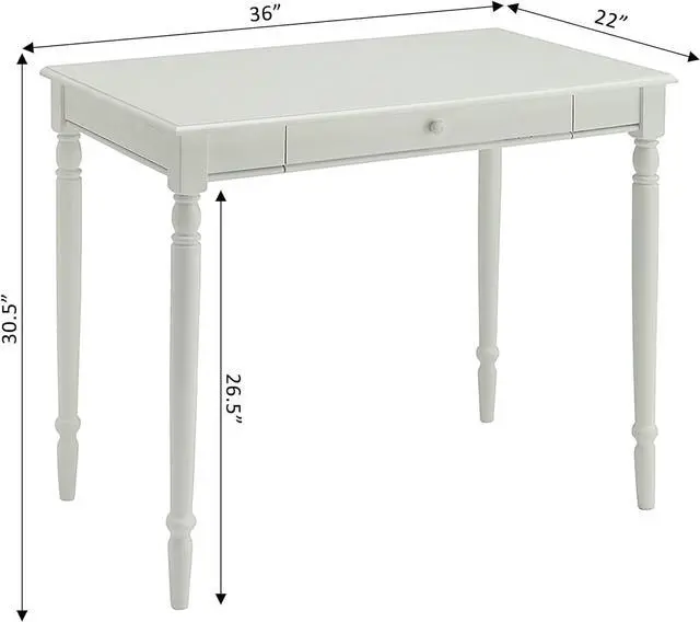 Alt view image 3 of 5 - Convenience Concepts French Country Desk, White