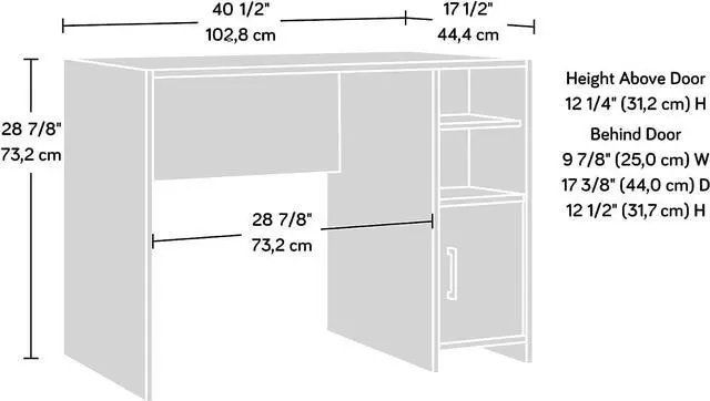 Alt view image 3 of 7 - Sauder Beginnings Small Study Desk for Bedroom, Computer Desk for Small Spaces, in Summer Oak