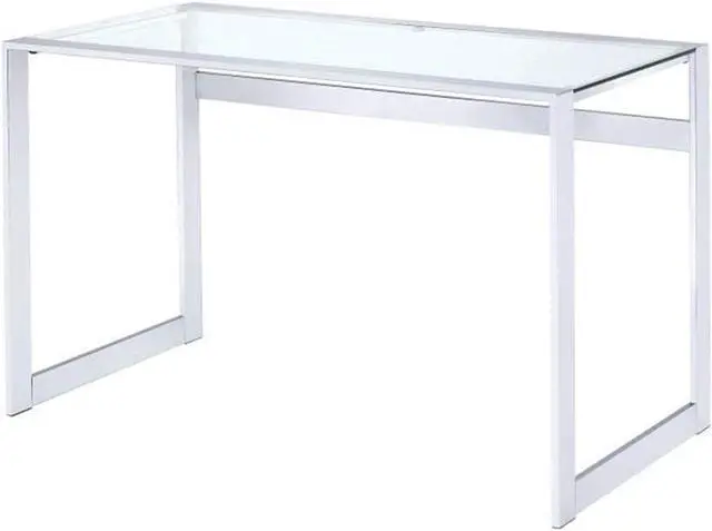 Main image of Coaster Home Furnishings Hartford Glass Top Writing Desk Chrome