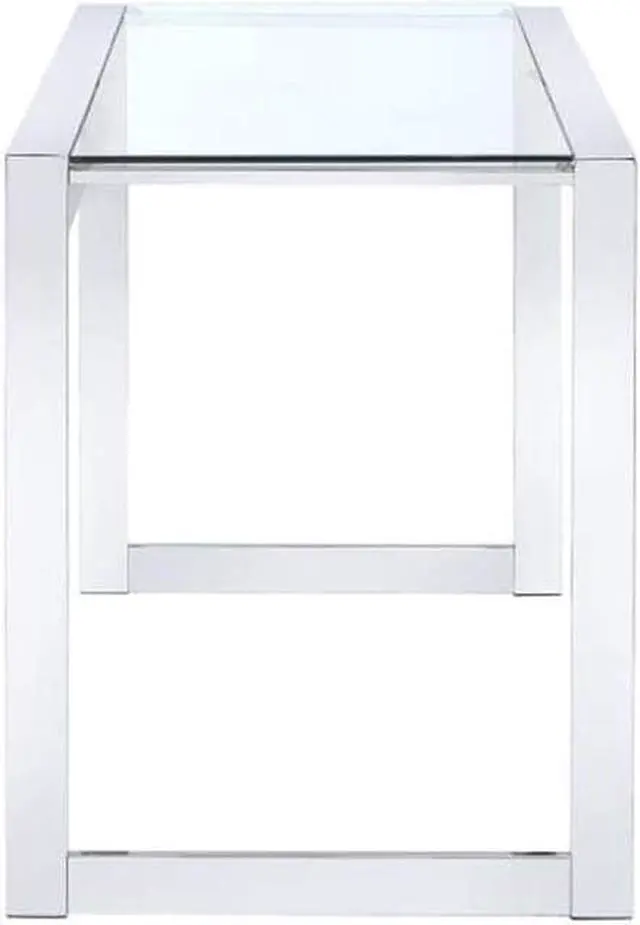 Alt view image 5 of 7 - Coaster Home Furnishings Hartford Glass Top Writing Desk Chrome