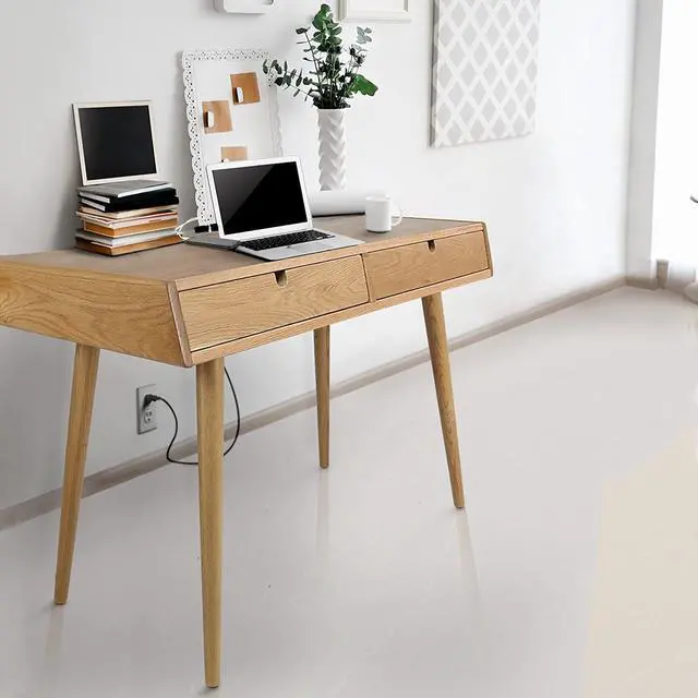 Alt view image 2 of 7 - American Trails Freedom Made of Solid American Desk with USB Ports, Natural Oak (New) (A605-526)