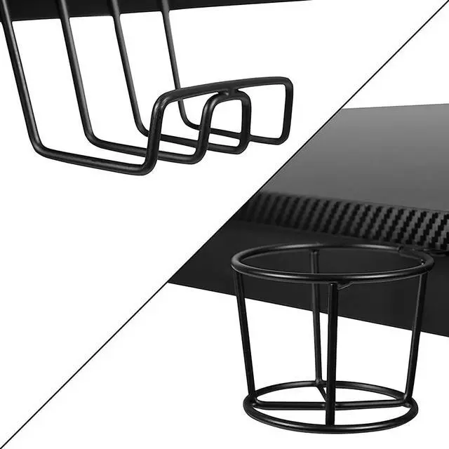 Alt view image 7 of 7 - Flash Furniture Duncan Gaming Desk 45.25" x 29" Computer Table Gamer Workstation with Headphone Holder and 2 Cable Management Holes, Set of 1,Black