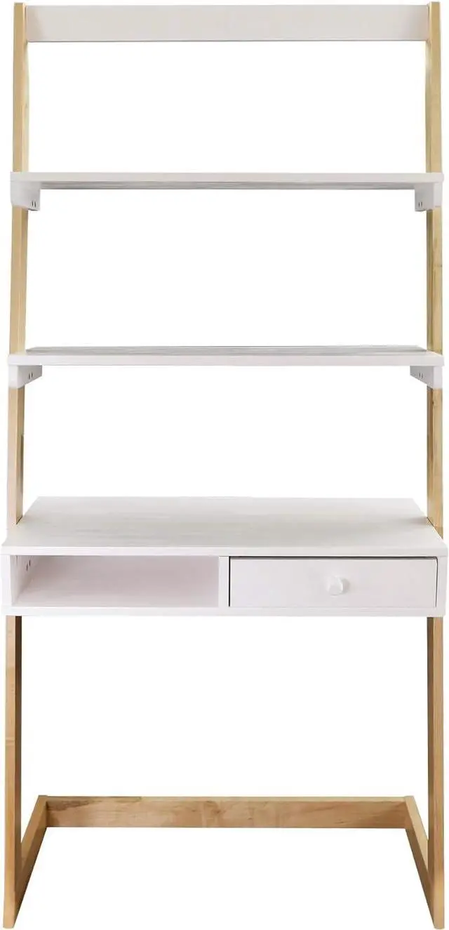 Alt view image 6 of 7 - American Trails Freestanding Ladder Desk With Drawer, Natural Maple/White