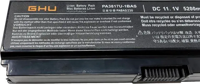 Alt view image 3 of 7 - GHU New Battery 58 WH for PA3817U-1BRS PA3818U-1BRS Compatible with Toshiba L755 L675 L750 L700 P755 P750 P755 C655 A655 A665 A665 C655 C655D L755D P775 C675 C650 C650D