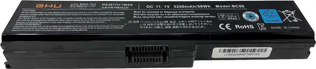 Alt view image 5 of 7 - GHU New Battery 58 WH for PA3817U-1BRS PA3818U-1BRS Compatible with Toshiba L755 L675 L750 L700 P755 P750 P755 C655 A655 A665 A665 C655 C655D L755D P775 C675 C650 C650D