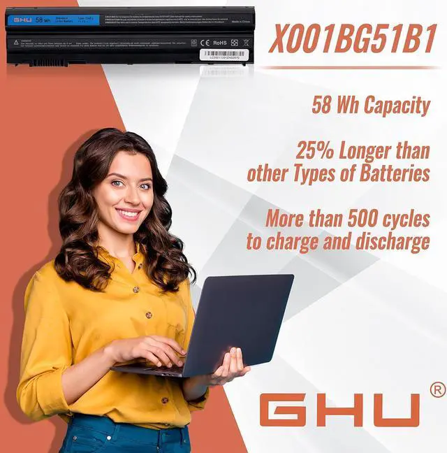 Alt view image 5 of 6 - GHU New 58Wh Battery T54FJ M5Y0X 312-1163 HCJWT NHXVW PRRRF Compatible with Dell Latitude E5420 E5430 E5520 E5530 E6420 E6430 E6440 E6520 E6530 E6540 YKF0M X57F1 04NW9 8858X P8TC7 T54F3 8858X N3X1D