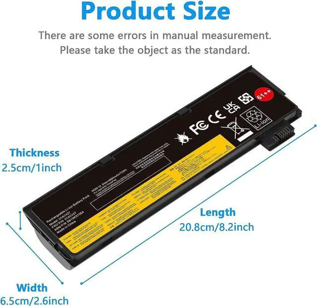 Alt view image 5 of 7 - T480 T470 01AV427 61++ Laptop Battery Replacement for Lenovo Thinkpad A475 A485 T570 T580 TP25 P51S P52S Series Notebook 01AV492 01AV427 01AV428 01AV425 SB10K97584 SB10K97585 11.25V 72Wh 6000mAh