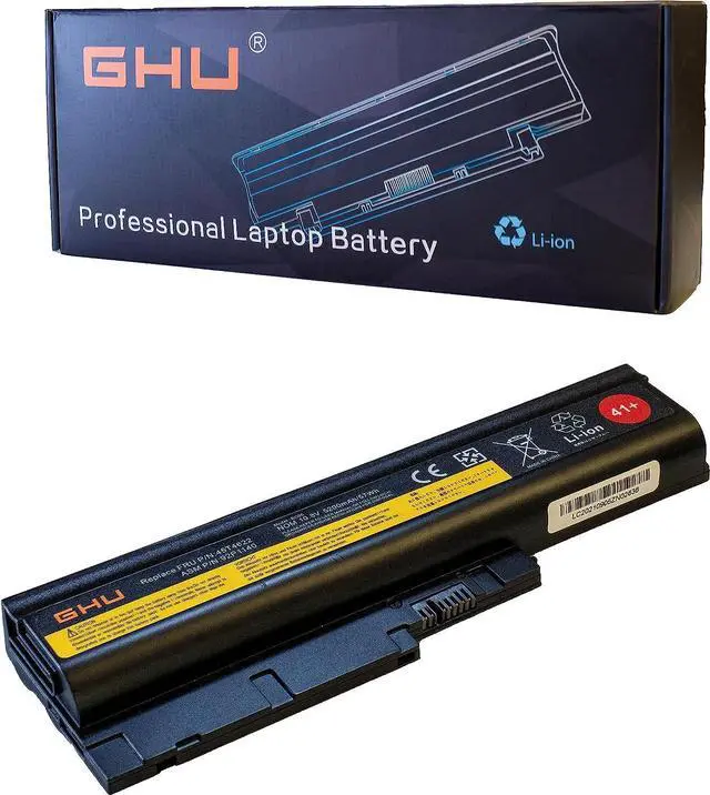 Main image of GHU New Battery 57 Wh Compatible with IBM Lenovo ThinkPad R60 R61E T60 T60P T500 W500 Z60M Z61M Z61P Z60 Z61E SL500 SL400 SL300 40Y6795 92P1141 92P1141 92P1137 92p1128 92p1130 92p1141