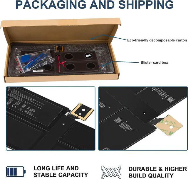 Alt view image 7 of 7 - G3HTA038H DYNM02 Laptop Battery for Microsoft Surface Pro 5th Gen (Model 1796, 2017), Surface Pro 6 (Model 1807/1809/1796, 2018 Tablet Series) 12.3" 2-in-1, Core i5 i7 m3 FJU-00001 FKJ/FKG-00001