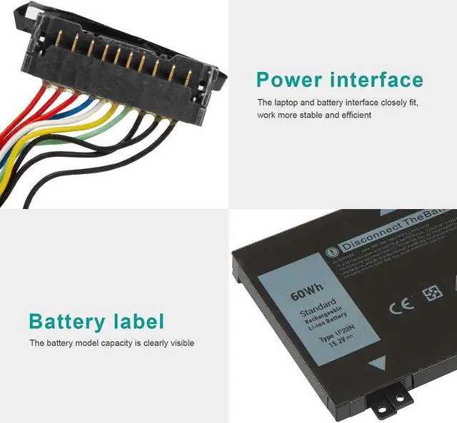 Alt view image 4 of 7 - 1F22N 0HYWXJ HYWXJ 0JJPFK JJPFK Laptop Battery Replacement for Dell Alienware M15 R1 P79F, Alienware M17 R1 P37E P79F001 P37E001 Dell G7 7590 G7 7790 G5 5590 5590-D2783W D2743B D2843W Series
