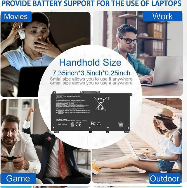Alt view image 6 of 6 - l11119-855 HP Bbattery, HT03XL Battery for HP Pavilion 15-cs0053cl 17-ar0xx 15-db0xxx 14m-dh0003dx 14-cf0xxx 15-cw1xxx 15-da0014dx 15-db0xxx 14-CE 14-CF 14-DF 15-CS 15-DA 15-DB 15-DW 17-CA 17-by