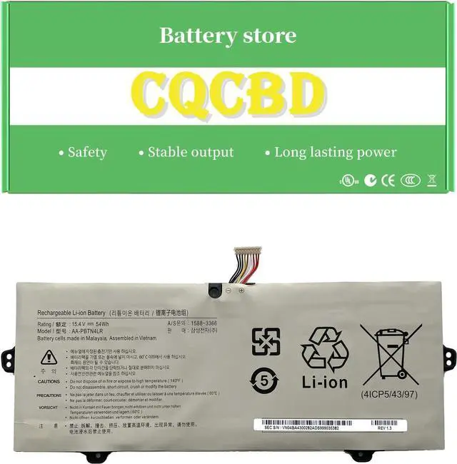 Main image of CQCQ AA-PBTN4LR Compatible Battery Replacement for Samsung NP940X3M NP940X3M-K01US NP940X5M NP940X5N-X01US NP940X3M-K03US NP940X3M-K02US Laptop (15.4V 54Wh)