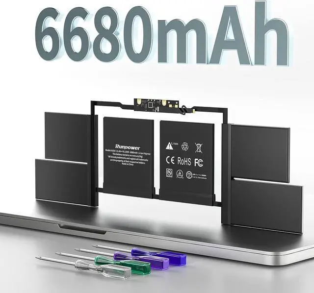 Alt view image 5 of 7 - Runpower A1707 A1820 Battery, Laptop Replacement Battery Compatible with MacBook Pro 15 inch A1707 (Late 2016 Mid 2017), Lithium Polymer EMC 3072 3162