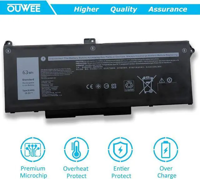 Alt view image 5 of 7 - OUWEE RJ40G Laptop Battery Compatible with Dell Latitude 5420 Latitude 5520 Precision 3560 Series 01K2CF 075X16 WY9DX 0WK3F1 0M3KCN 005R42 15.2V 63Wh
