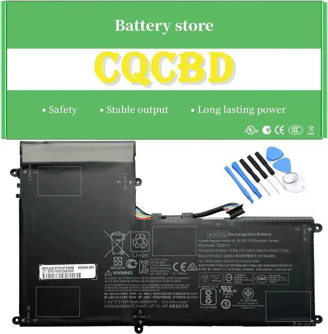 Main image of AO02XL AO02030XL HSTNN-C75C HSTNN-C78C HSTNN-IB5O HSTNN-IB5Q HSTNN-UB5O HSTNN-LB5O HSTNN-LB50 728250-121 728250-1C1 728250-421 728558-005 2ICP4-74/120 Laptop Battery for HP ElitePad 1000 G2 Series