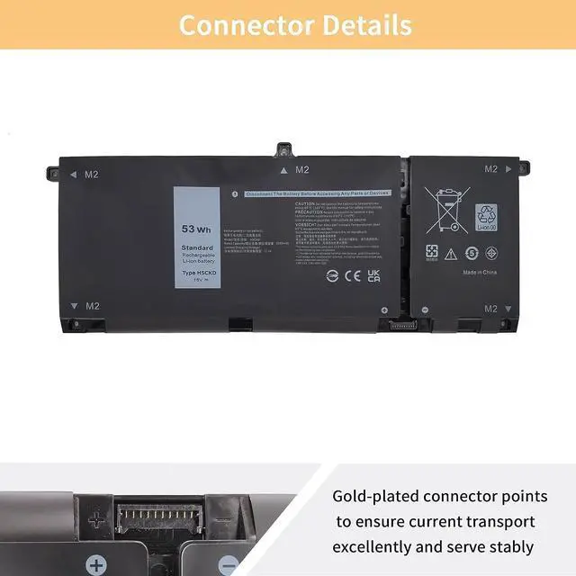 Alt view image 3 of 7 - NBULBL H5CKD Laptop Battery Replacement for Dell Vostro 5300 5401 5501 Latitude 3410 3510 Inspiron 5300 5401 5408 5501 5508 5400 7405 7300 7500 2-in-1 Silver Series 07T8CD [15V 53Wh]