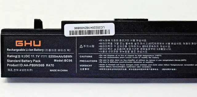 Alt view image 2 of 7 - GHU New Battery AA-PB9NC6B 58 Wh for Samsung R429 R465 R465H R466 R520H R522H R530 AA-PB9MC6B AA-PB9NC6W AA-PB9NS6B R720 AA-PB9MC6W AA-PB9NC5B AA-PB9NC6B AA-PB9NC6W/E AA-PB9NS6B PB9NS6B AA-PB9NS6W