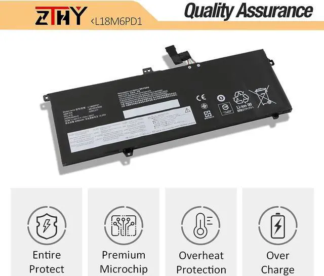 Alt view image 5 of 7 - ZTHY L18M6PD1 Laptop Battery Replacement for Lenovo ThinkPad X395 X390 X13 1st Gen 2020 Series L18M6PD2 L18C6PD1 L18D6PD1 02DL017 02DL018 02DL019 02DL020 5B10W13926 5B10W13923 5B10W13924 11.46V 48Wh