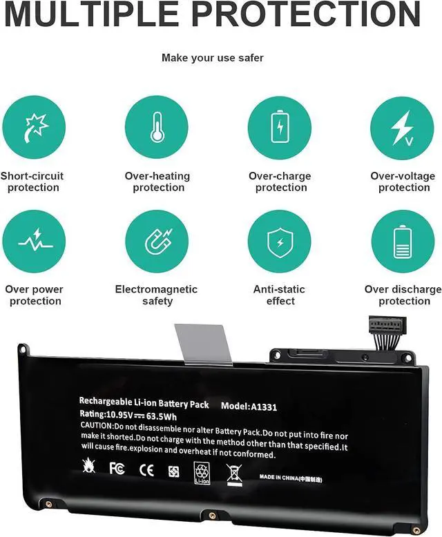 Alt view image 3 of 7 - Fancy Buying A1331 13" A1342 (Late 2009 Mid 2010) Laptop Battery for Apple MacBook Unibody fits 661-5391 020-6582-A MC233LL/A MC207LL/A MC516LL/A