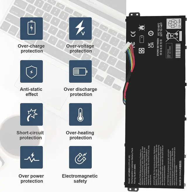 Alt view image 5 of 7 - TREE.NB AC14B8K Battery for Acer CB3-111 V3-371 E3-111 E3-112 ES1-111 ES1-131 ES1-311 ES1-331 ES1-511 ES1-512 ES1-520 ES1-521 ES1-531 ES1-731 E5-771 R3-131T R5-431T R5-471T R7-371T R7-372T
