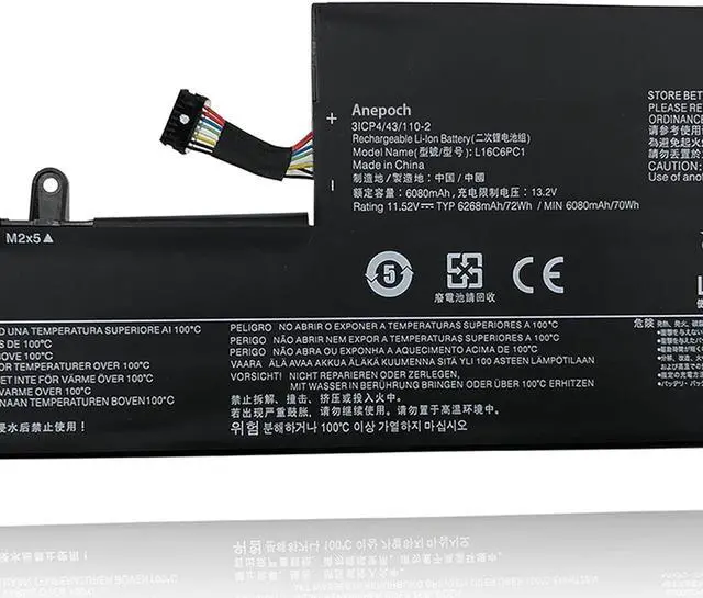 Alt view image 6 of 7 - L16C6PC1 Laptop Battery Replacement for Lenovo Yoga 720 720-15 720-15Ikb Series Notebook L16M6PC1 L16L6PC1 5B10M53745 5B10M53743 5B10M53744 11.52V 72Wh 6268mAh