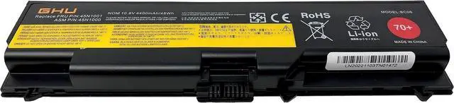 Alt view image 5 of 7 - GHU New Battery 70+ 48 WH 0A36302 0A36303 45N1001 Compatible with Lenovo Thinkpad T410 T420 T430 T510 W530 W510 W520 L410 L420 L430 42T4751 45N1005 42T4235 45N1011 42T4757 42T4737 42T4753 42T4791