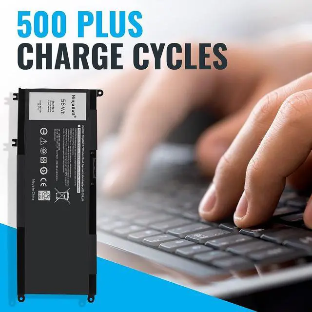 Alt view image 5 of 7 - NinjaBatt Battery for Dell 33YDH 17 7000 7779 13 7353 17 7778 15 7778 15 7577 P30E 7786 7773 3779 G5 / 7588 3579 5587 G7 / G3 Latitude 13 3380 14 3490  High Performance [15.2V/56Wh]