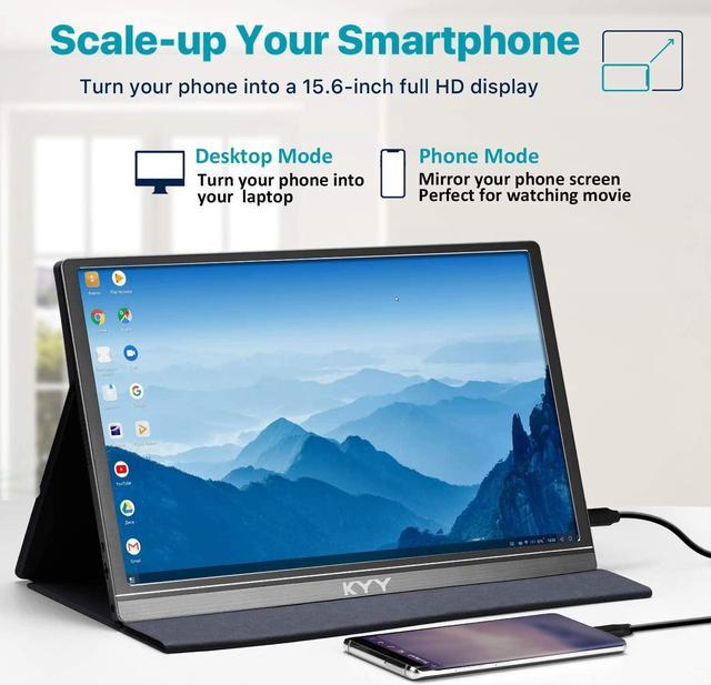 Portable Monitor - KYY 15.6inch 1080P FHD USB-C Laptop Monitor