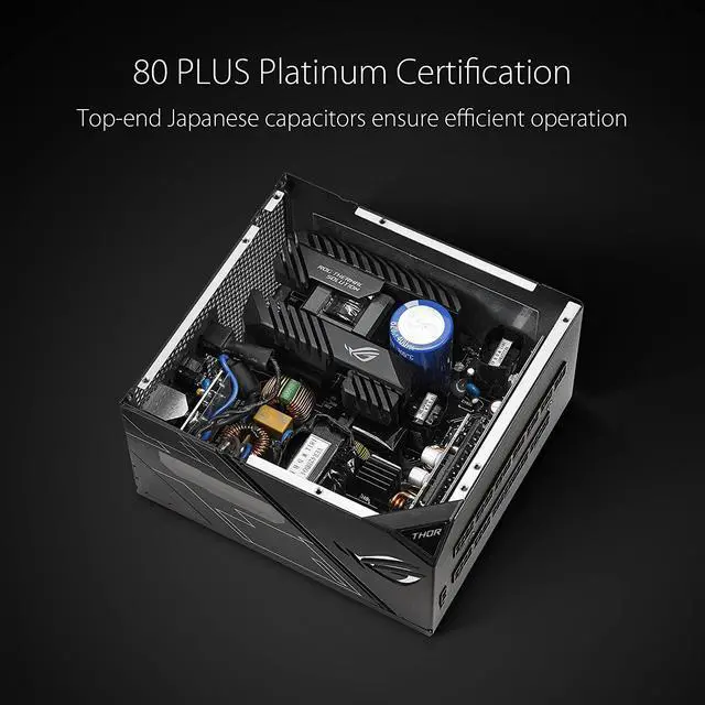 Alt view image 6 of 7 - ASUS ROG Thor 850 Certified 850W Fully-Modular RGB Power Supply with LiveDash OLED Panel