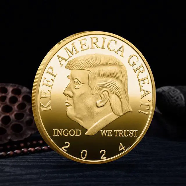 Alt view image 3 of 5 - 2024 Donald Trump Commemorative Coin Gold & Silver Plated Collectible Coins Patriotic Gift for Elections & Campaigns