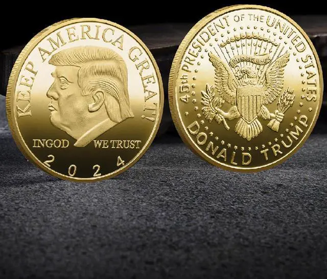 Alt view image 5 of 5 - 2024 Donald Trump Commemorative Coin Gold & Silver Plated Collectible Coins Patriotic Gift for Elections & Campaigns