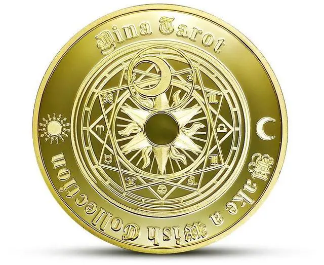Main image of Tarot Lucky Coin Constellation Collectible Coin Gift Sun Moon Divination  Challenge Coins Souvenirs