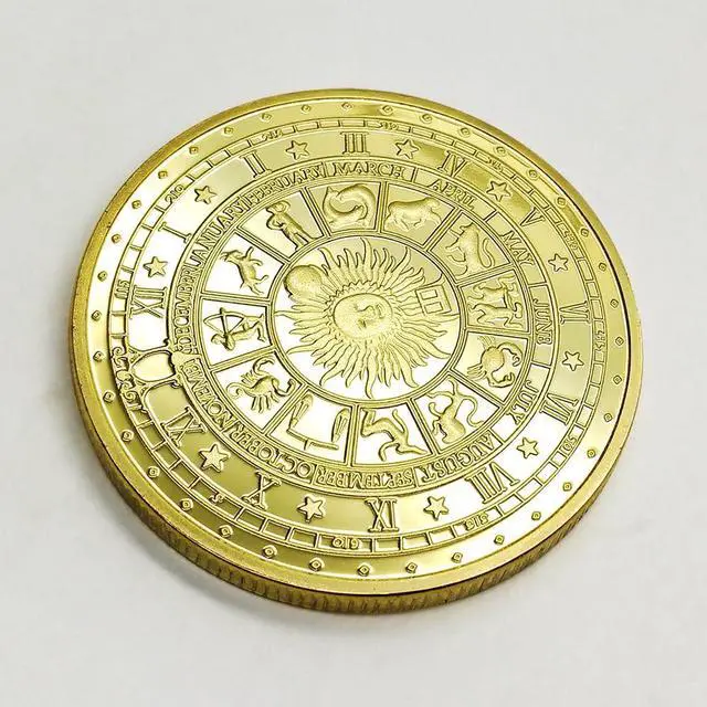 Alt view image 4 of 7 - Tarot Lucky Coin Constellation Collectible Coin Gift Sun Moon Divination  Challenge Coins Souvenirs