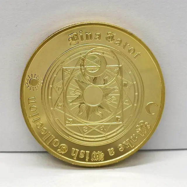 Alt view image 7 of 7 - Tarot Lucky Coin Constellation Collectible Coin Gift Sun Moon Divination  Challenge Coins Souvenirs