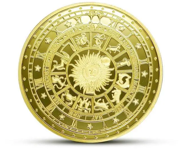Alt view image 2 of 7 - Tarot Lucky Coin Constellation Collectible Coin Gift Sun Moon Divination  Challenge Coins Souvenirs